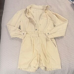Mango Beige Denim Jumpsuit